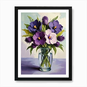 Purple Flowers In A Vase 2 Art Print