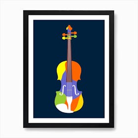 Violin Colorful Pop Art Art Print