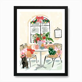 Christmas Cafe Art Print