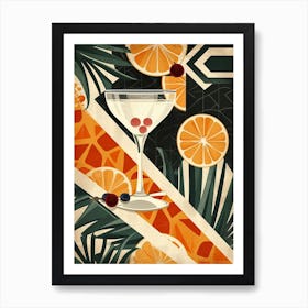 Fruity Art Deco Cocktail 4 Art Print
