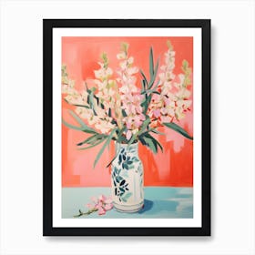 A Vase With Snapdragon, Flower Bouquet 1 Art Print