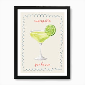 Margarita Por Favor Cocktail Kitchen Drink Art Print