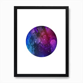 Circular Purple Marble Artwork Art Print