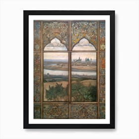 Window View Of Moscow Russia In The Style Of William Morris 3 Art Print