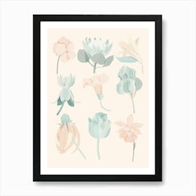 Pastel Flowers Art Print