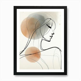 Sketched Woman Profile Art Print