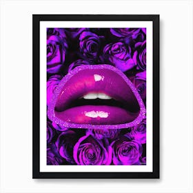 Purple Rose Kiss Purple Art Print