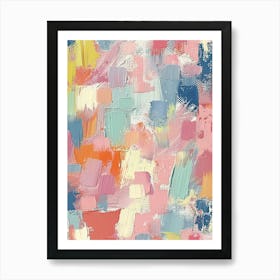 Pastels Impasto Brush Strokes 14 Art Print