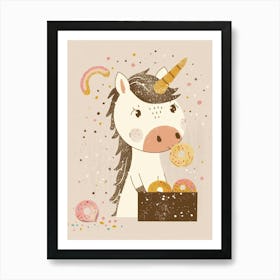 Unicorn & Rainbow Sprinkle Donuts 3 Art Print