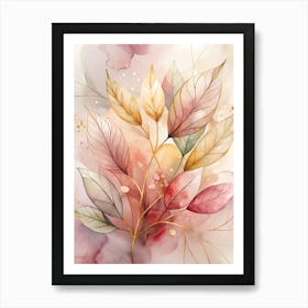 Watercolor Leaves 2 Art Print