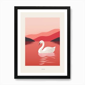 Minimalist Swan 1 Bird Poster Art Print