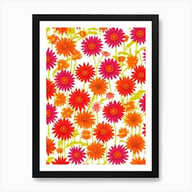 Echinacea Floral Print Warm Tones 2 Flower Art Print