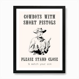 Funny Cowboy Bathroom Print Art Print