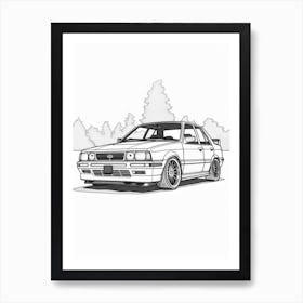 Subaru Wrx Impreza Line Drawing 3 Art Print