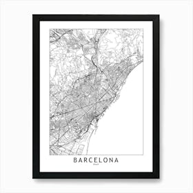 Map Barcelona Art Print