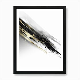 Abstract Black And Gold Painting 93 Art Print