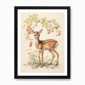 Storybook Animal Watercolour Deer 2 Art Print