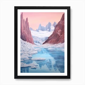 Dreamy Winter Painting Los Glaciares National Park Argentina 3 Art Print