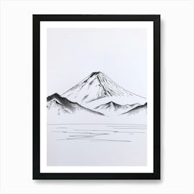 Mount Fuji Japan Line Drawing 1 Art Print