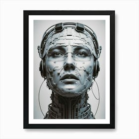 Robot Head 5 Art Print