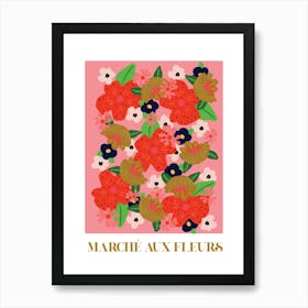 Pink Flower Market Art Print