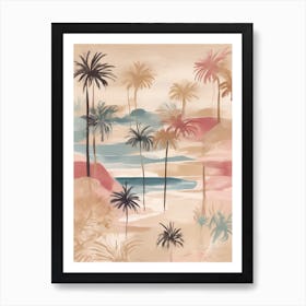 Boho Palm Trees and beach Art Print