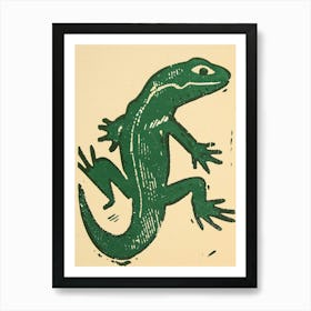 Block Print Lizard 3 Affiche