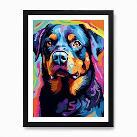 Colourful Rottweiler 2 Art Print