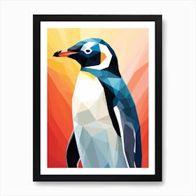 Colourful Geometric Bird Penguin 3 Art Print