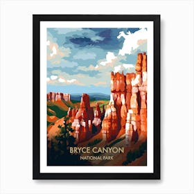 Bryce Canyon National Park Travel Poster Illustration Style 3 Art Print