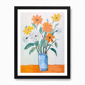 Flower Painting Fauvist Style Marigold 3 Art Print