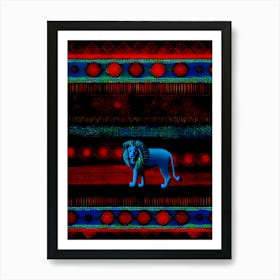 Lion In The Night Quilting Art, 1463 Art Print