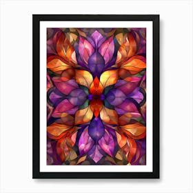 Colorful Stained Glass Flowers 23 Art Print