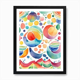 Watercolor Painting Pattern Doodles Art Print