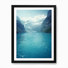 Blue Lake In The Mountains Art Print