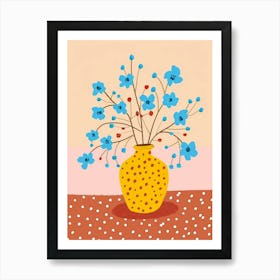 Blue Flowers In A Vase 5 Art Print