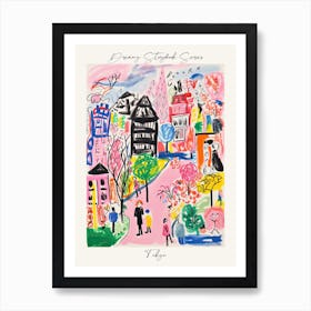 Poster Of Tokyo, Dreamy Storybook Illustration 1 Art Print