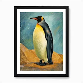 King Penguin Santiago Island Colour Block Painting 1 Art Print