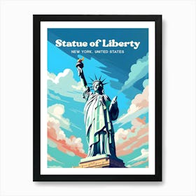 Statue of Liberty New York Sculpture Modern Travel Art Póster