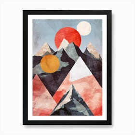 Abstract Mountain Canvas Print Art Print