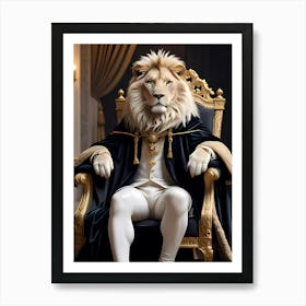 King Regalis the Wise Sovereign of the Pridelands:The Royal Animal Series Art Print