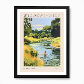 Wild Swimming At River Stou Dorset 1 Poster Art Print