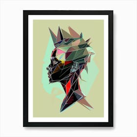 Portrait of a man, abstract, artwork print, "Figure It Out" Art Print