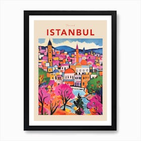 Istanbul Turkey 4 Fauvist Travel Poster Art Print