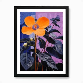 Surreal Florals Periwinkle 1 Flower Painting Art Print