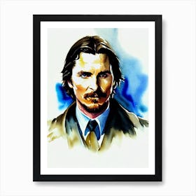 Christian Bale In Batman Begins Watercolor 2 Art Print