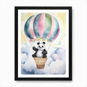 Baby Panda 5 In A Hot Air Balloon Art Print