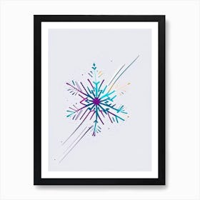 Unique, Snowflakes, Minimal Line Drawing 2 Art Print