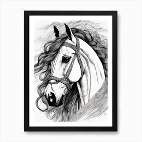 Horse Drawing Art Print