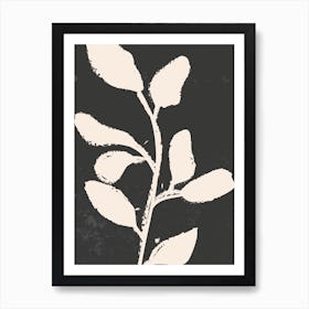 Black And White Leaf Print Art Print